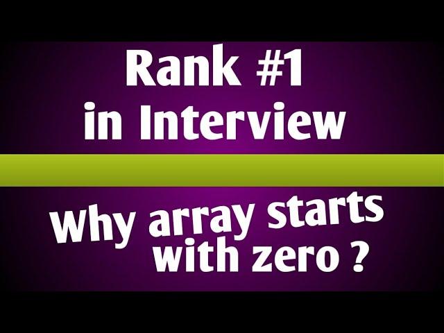 Array in C | algorithms | how array works | Why array index starts with zero