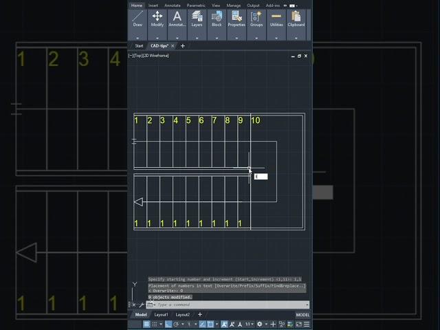 AutoCAD Tips - 13 Automatic Text Numbering TCount Command #Shorts #autocad