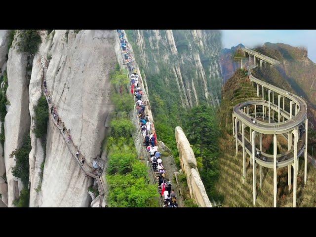 Amazing wonders in China | Dangerous cliff climbs | High-altitude Chinese infrastructure