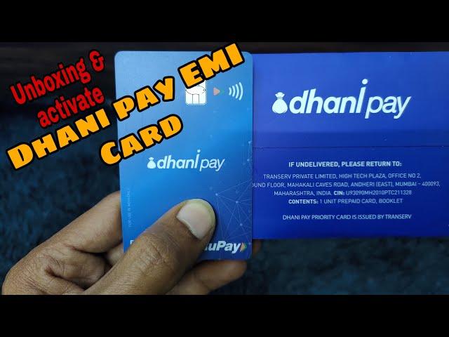 Dhani pay prepaid EMI card, Dhani pay Debit card