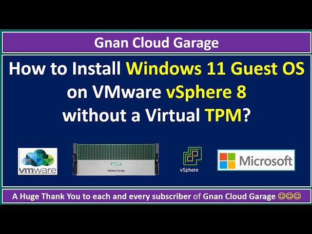 How to Install Windows 11 Guest OS on VMware vSphere 8 without a Virtual TPM 2.0?