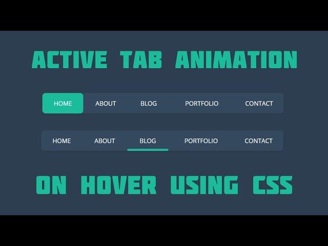 Animated Navigation Menu Bar using HTML CSS | Menu Hover Animation