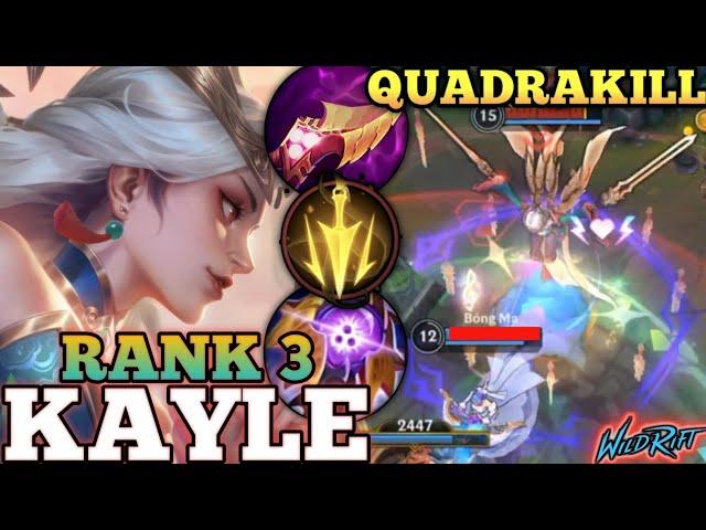 KAYLE DEADLY ONE SHOT MVP BUILD! UNSTOPPABLE + QUADRA - TOP 3 GLOBAL KAYLE BY Fuuzzzz - WILD RIFT