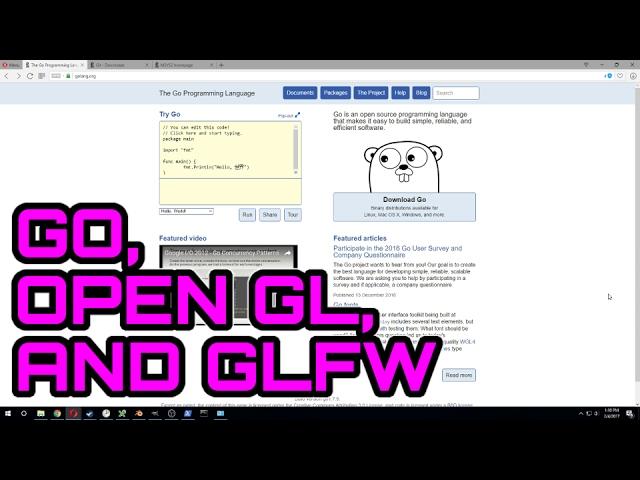 How to Setup Go, OpenGL, and GLFW on Windows