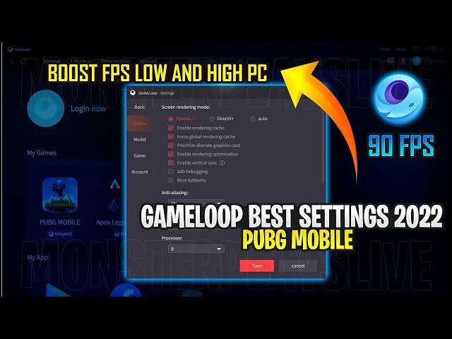 2022 Best Gameloop Settings For All PUBG Player ️️ Low end pc & High end pc & Full Boost 90 FPS 