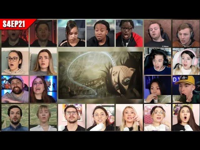 Attack on Titan Season 4 Episode 21 Reaction Mashup | 進撃の巨人