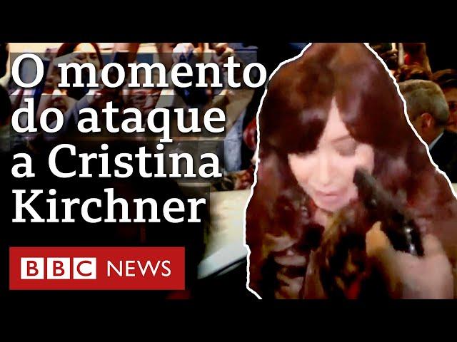 O momento em que arma é apontada a Cristina Kirchner