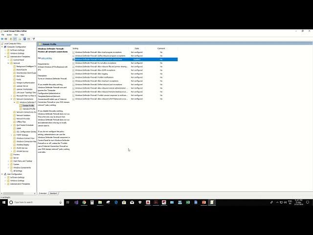 How to Disable Window defender firewall from Local Group Policy