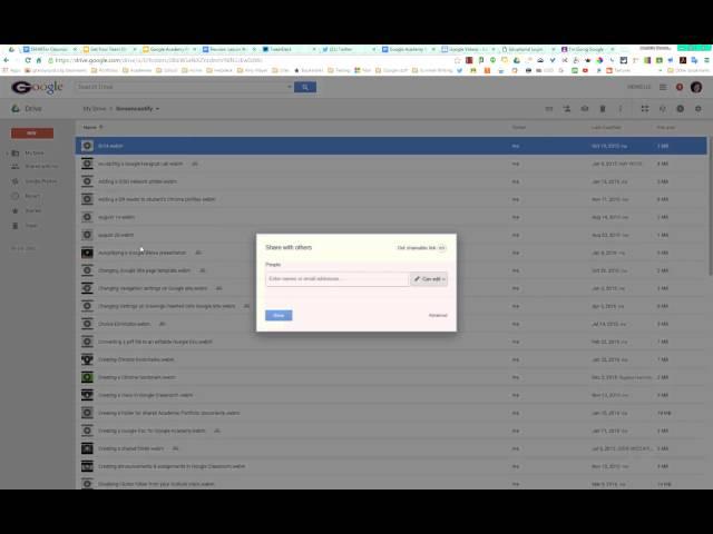 Changing sharing permissions on Google Drive video