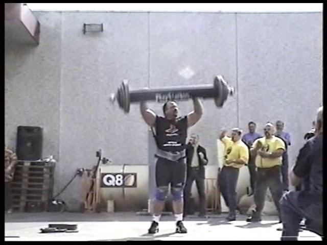 World record loglift 182 kg (400lbs) (Guffi)1998 The strongest man in Denmark