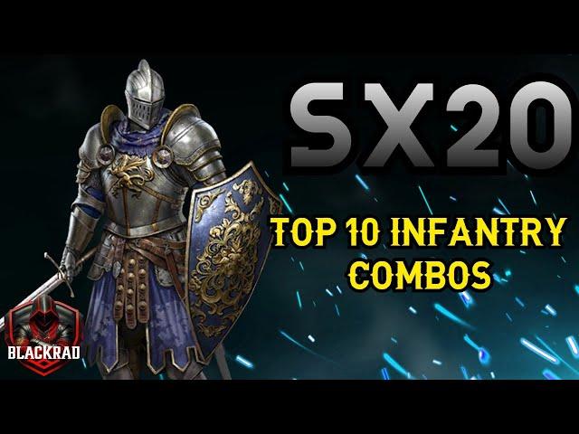 Sx20 FREE TO PLAY AND PAID TOP 10 INFANTRY COMBOS - Rise of Castles Ice and Fire