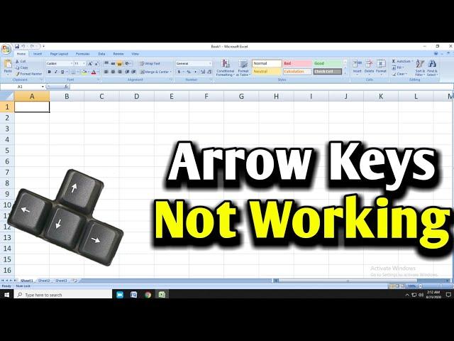 Arrow Button Not Working In Excel | Ms Excel Arrow Keys Not Moving Cells