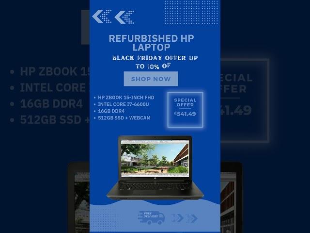 Refurbished HP ZBook 15 Intel Core i7 16GB RAM 512GB SSD #laptop #hp #hplaptop #blackfriday  #offers