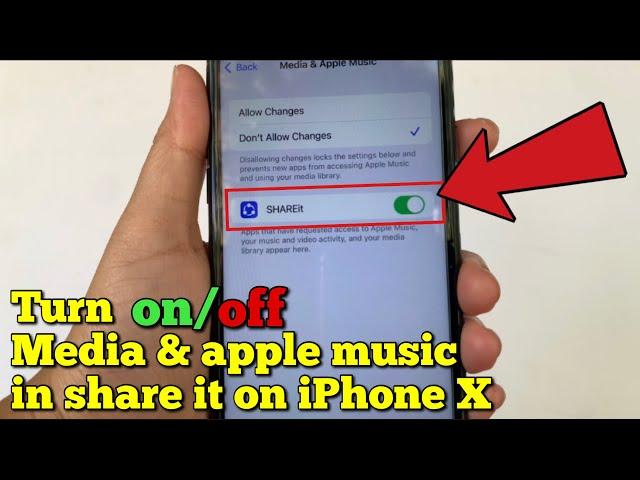 How to turn on or off media and apple music in shareit on iPhone X