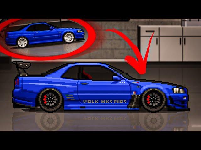 Pixel Car Racer - SKYLINE GTR R34 STREET BUILD ( Custom Livery )