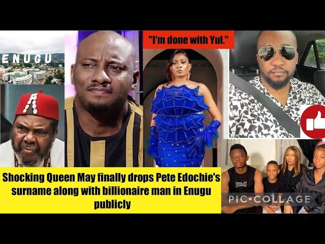 Shocking Queen May finally drops Pete Edochie's surname along with billionaire man in Enugu publicly