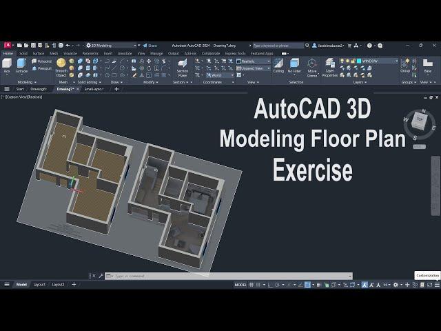 AutoCAD 3D Modeling Floor Plan - Exercise