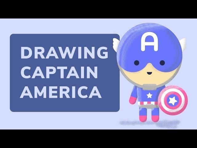 Captain America (Avengers: Endgame) Fan Art Using Adobe Illustrator - Flat 3D Design #SpeedArt