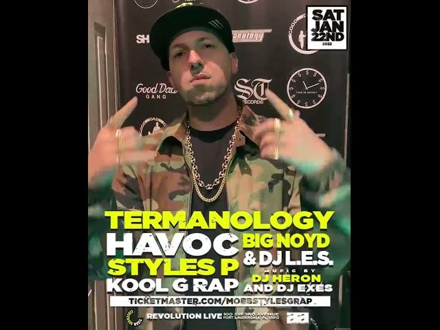 Termanology Video Drop Live 1/22 Fort Lauderdale w/ Havoc, Styles P, Kool G Rap, Big Noyd