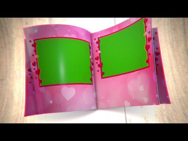 Love Book Opening Green Screen Effects 4K (Valentines Day 4K)