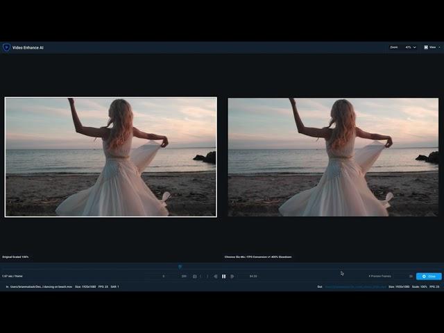 Video Enhance AI - Using Chronos for slow motion and frame rate conversion