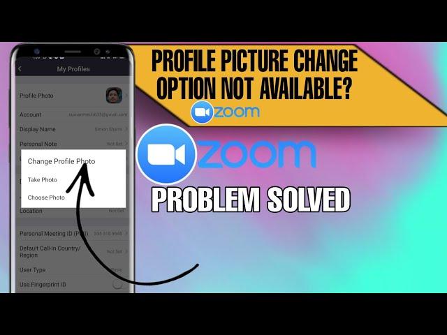 Profile picture Change option not available on zoom cloud meeting app problem solved