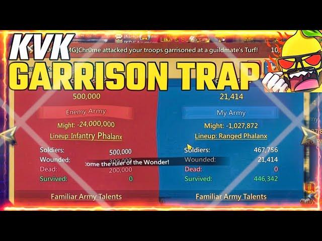 KVK 500K PURE T5 GARRISON TRAP! SOLOING 1.1B - Lords Mobile