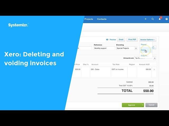 Xero: Deleting and voiding invoices