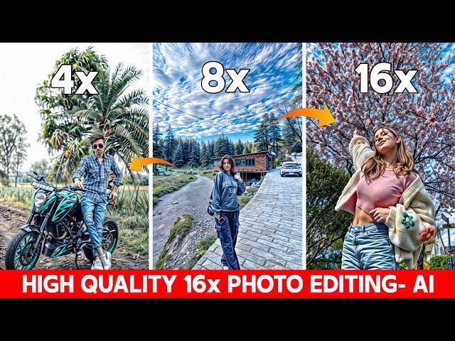 TRENDING 16x 8K QUALITY PHOTO EDITING | HIGH QUALITY PHOTO EDITING TUTORIAL | AI PHOTO ENHANCER