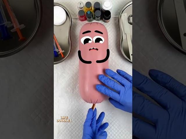 Life Doodles | Operation on sausage with worms  #lifedoodles #shorts #animation #cartoon