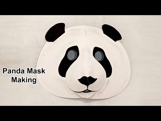 How to make panda mask | animal face mask making | panda paper mask | mask making | paper craft