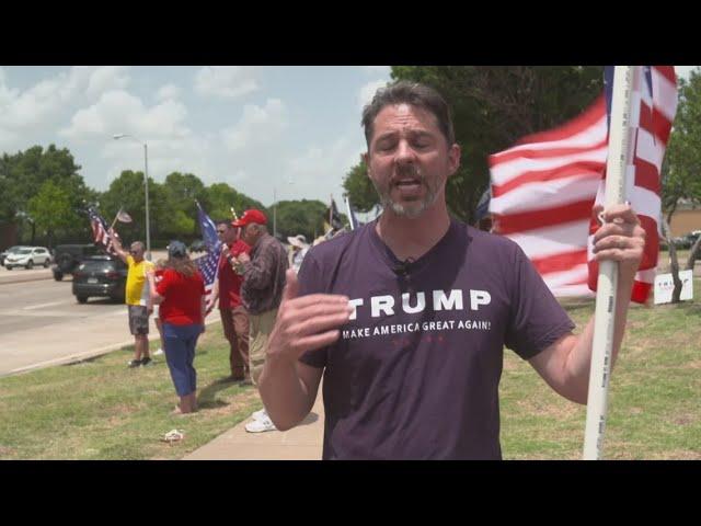 North Texas Trump supporters wave flags in appreciation after assassination attempt