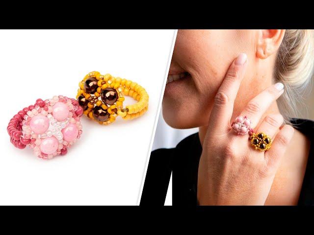 Thoughts of Spring Ring - DIY Jewelry Making Tutorial by PotomacBeads