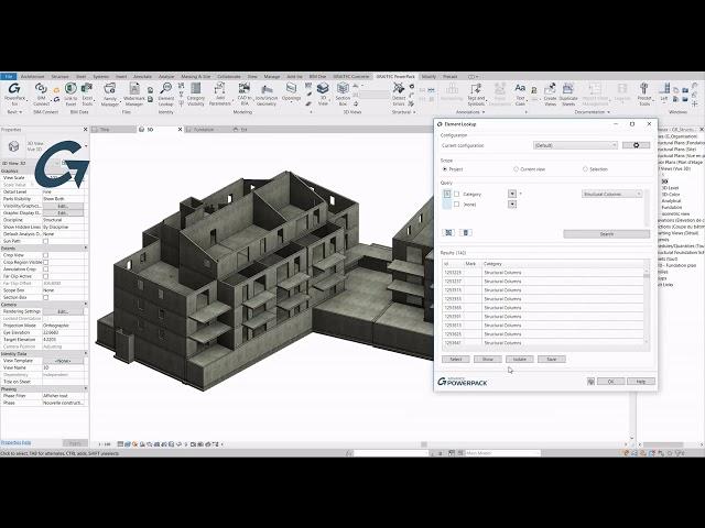 Cercare, isolare e selezionare elementi con PowerPack per Revit