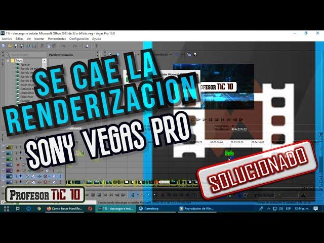 Solución! Se cae, se detiene, se cierra sola la renderizacion en Sony Vegas Pro