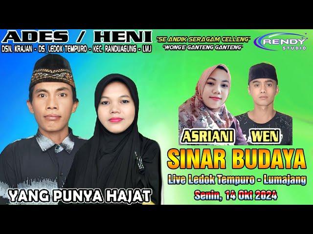 SINAR BUDAYA Live Dalam Rangka Selamatan Hajatnya Bpk. ADES/HENI. Ledok Tempuro Randuagung Lumajang