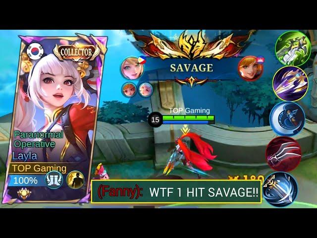 LAYLA 1 HIT SAVAGE BUILD! LAYLA BEST BUILD & EMBLEM 2024 (auto Savage)!! - MLBB