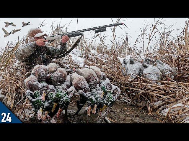 COVERED UP In MALLARDS in a Snowstorm! (Limited Out) | OPENING DAY Duck Hunt