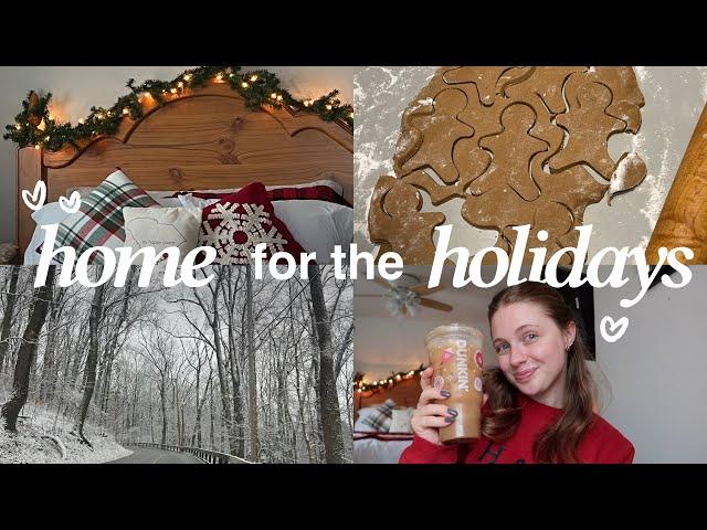 a 'home for the holidays' vlog -- life update, first snow, cookie decorating & more 