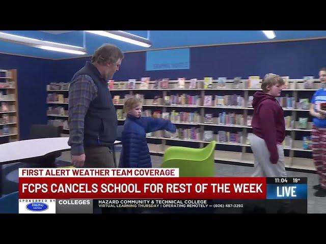 Public libraries open as FCPS cancels school for the rest of the week