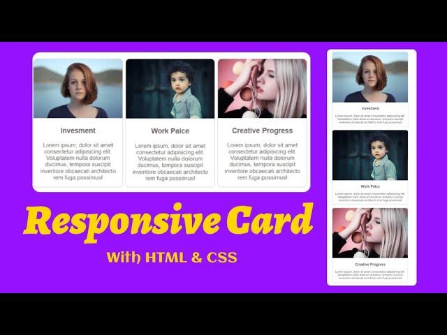 Responsive Cards with HTML and CSS | Easy Steps | By Code Info