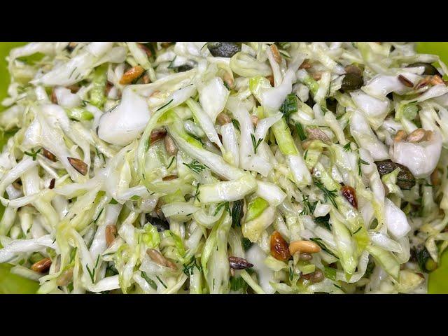 Лучший салат к шашлыку и мясу  Легкий и очень вкусный салат Салат из капусты CABBAGE SALAD  рецепт