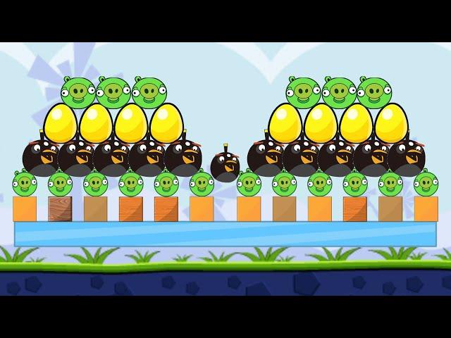 Angry Birds Bomb 1 - BLAST OUT ALL THE PIGGIES TO SAVE GOLDEN EGG SKILL GAME!