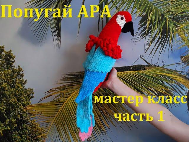 ПОПУГАЙ АРА КРЮЧКОМ, ВЯЗАННЫЙ ПОПУГАЙ, МАСТЕР КЛАСС, ЧАСТЬ 1