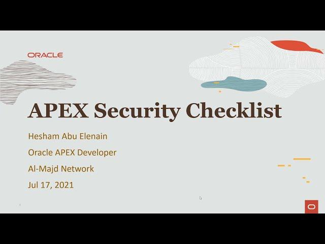 01 APEX Security Checklist Intro [ARABIC]