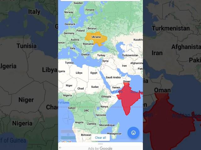 India vs Ukraine size comparison #india #ukraine #mapping #shorts #world #map #viral #comparison