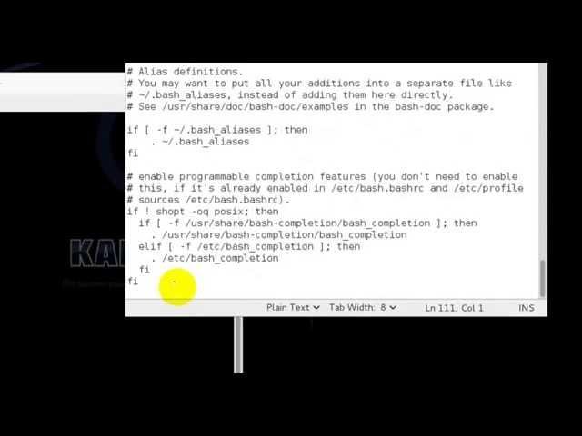 Add your name in kali linux terminal