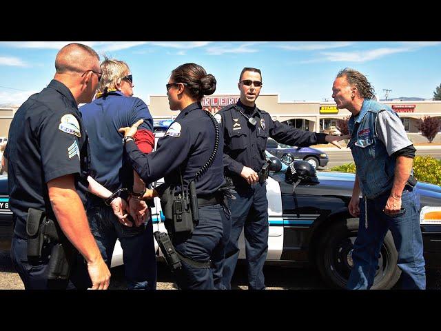 Cops Pull Over Hells Angels - Watch What Happens Next!