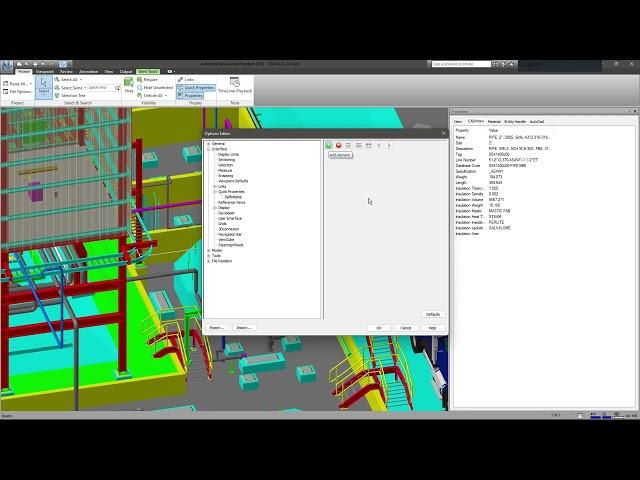 Show CadWorx properties in Navisworks Quick Properties