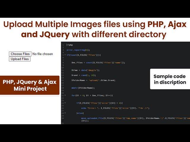 How to upload multiple file using PHP, Ajax and jQuery with different directory